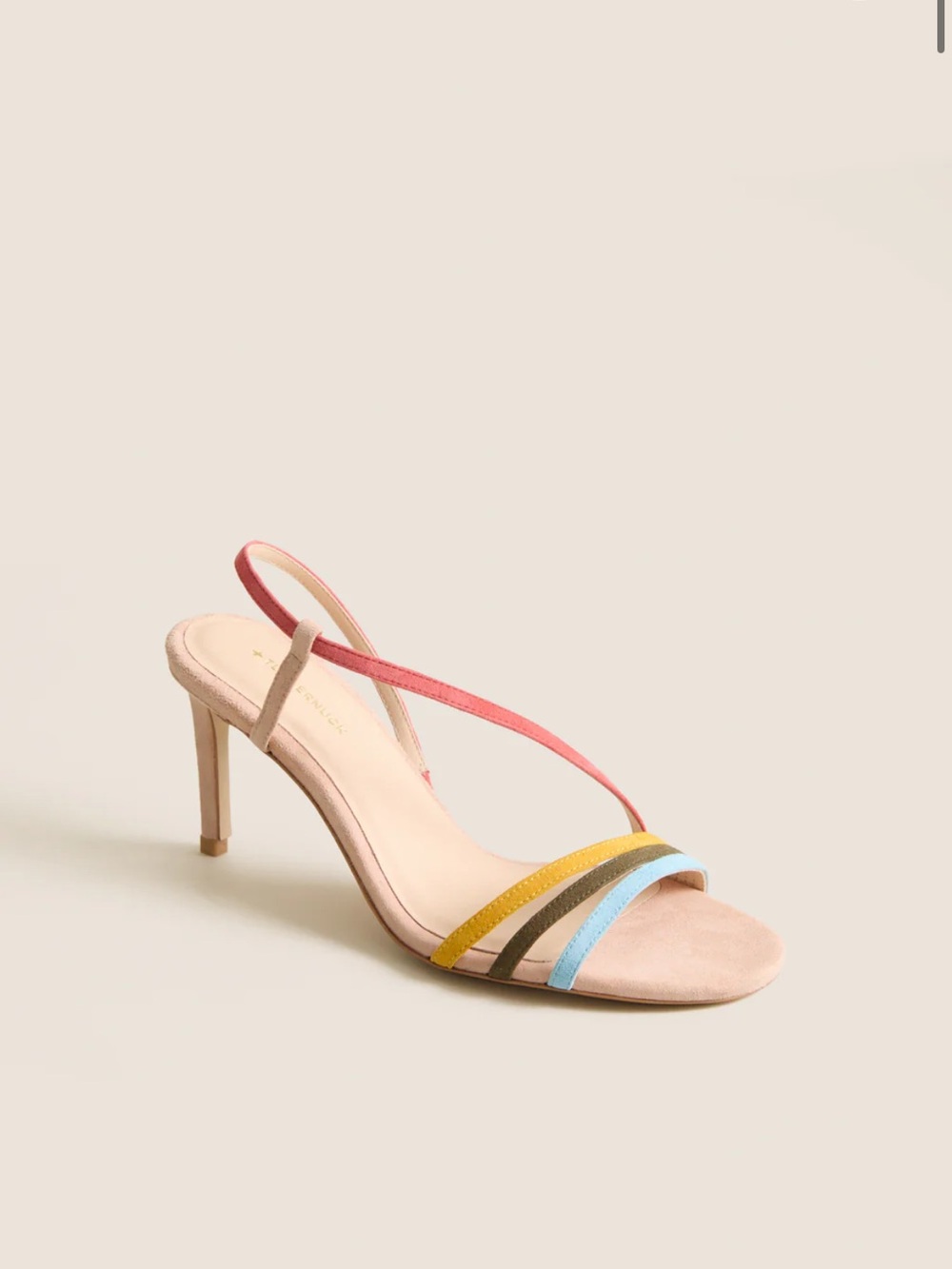 Tuckernuck “rainbow suede scarlet heels”